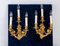 Louis XVI Stil Wandlampen aus Gold Bronze, 2er Set 2