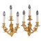 Louis XVI Stil Wandlampen aus Gold Bronze, 2er Set 1