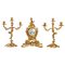 Louis XV Style Gilded Bronze Mantel Set, Set of 3 1