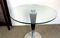 Italian Round Coffee Table with Tapered Leg & Glass Top, 1980s 3