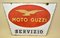 Vintage Italian Enamel Metal Double-Sided Moto Guzzi Servizio Sign, 1950s 1