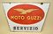 Vintage Italian Enamel Metal Double-Sided Moto Guzzi Servizio Sign, 1950s, Image 1