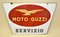 Vintage Italian Enamel Metal Double-Sided Moto Guzzi Servizio Sign, 1950s, Image 2