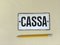 Vintage Italian Curved Enamel Metal Cassa or Cash Desk Sign, 1920s 1