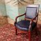 Antique Empire Mahogany Veneer & Leather Dining Chairs, Set of 4, Image 11