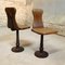 Small Pine & Cast Iron Side Chairs, 1930s, Set of 2, Image 8