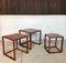 Tavolini a incastro minimalisti cubici in teak di Aksel Kjersgaard, Danimarca, anni '60, set di 3, Immagine 3