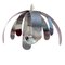 Modern Chrome & Bent Stainless Steel Ceiling Lamp, 1970s, Image 1