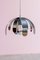 Modern Chrome & Bent Stainless Steel Ceiling Lamp, 1970s, Image 5