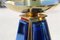 Gold-Plated Brass & Mirrored Glass Candelabras In Bevelled Cobalt Blue, 1950s, Set of 2 6