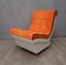 White Resin Plastic and Orange Velvet Armchairs, 1960s, Set of 2 2