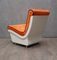 White Resin Plastic and Orange Velvet Armchairs, 1960s, Set of 2 5