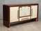 Italian Art Deco Walnut, Glass & Goatskin Sideboard Bar, 1940s, Image 1