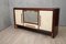 Italian Art Deco Walnut, Glass & Goatskin Sideboard Bar, 1940s, Image 3