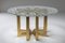 Brass and Cast Glass Round Dining Table by Ettore Gino Poli for Poliarte, 1970s, Image 1
