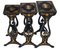 Victorian Chinoiserie Black Lacquer Decorated Nesting Tables, Set of 3 1