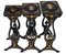 Victorian Chinoiserie Black Lacquer Decorated Nesting Tables, Set of 3, Image 1