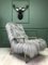 Fauteuil Vintage Gris en Peau de Mouton 2