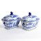 Antique Chinese Blue and White Tureens from Patent Ironstone, Set of 2 4