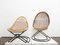 Wicker Cantilever Chairs with Ottoman, 1960s, Set of 3 6