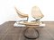 Wicker Cantilever Chairs with Ottoman, 1960s, Set of 3 9