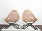 Wicker Cantilever Chairs with Ottoman, 1960s, Set of 3 1