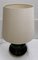 Table Lamp with Green Glass Casing & Beige Wool Shade, 1970s, Image 2