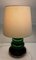Table Lamp with Green Glass Casing & Beige Wool Shade, 1970s 6