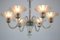 Large Art Deco Glass Chandeliers, 1920s, Set of 2 2