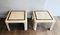 French Marble Plate Side Tables with Brass Line, 1970s, Set of 2 1