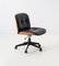 Black Leather Swivel Desk Chair by Ico Luisa Parisi for MIM Roma, 1960s, Image 4