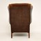 Georgian Style Leather Wing Back Armchair, 1960s 4