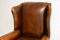 Georgian Style Leather Wing Back Armchair, 1960s, Image 8