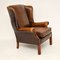 Georgian Style Leather Wing Back Armchair, 1960s 10