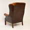 Georgian Style Leather Wing Back Armchair, 1960s, Image 5