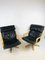 Mid-Century Swedish Leather Swivel Chairs, 1970s, Set of 2 3