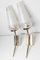 Brass and White Transparent Glass Sconces, 1960s, Set of 2 7