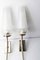 Brass and White Transparent Glass Sconces, 1960s, Set of 2 5