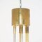 Lámpara de araña de latón y latón de 6 luces de Lamtern Milano, años 70, Imagen 9