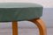 Vintage Minimalist Model 60 Stool with Green Leatherette by Alvar Aalto for Artek, Image 10