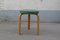 Vintage Minimalist Model 60 Stool with Green Leatherette by Alvar Aalto for Artek, Image 1