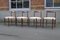 Vintage Minimalist Walnut Dining Chairs in Beige Suede from Lübke, 1960s, Set of 4 1