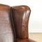 Vintage Dark Brown Sheep Leather Wingback Armchair 3