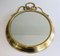 French Decorative Oval Brass Mirror, 1970s 2