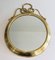 Espejo francés decorativo ovalado de latón, años 70, Imagen 8