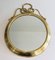 French Decorative Oval Brass Mirror, 1970s 8