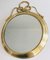 French Decorative Oval Brass Mirror, 1970s 6