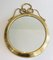 French Decorative Oval Brass Mirror, 1970s 1