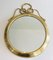 French Decorative Oval Brass Mirror, 1970s, Image 1