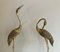 French Decorative Chiseled Brass Herons, 1970s, Set of 2 3
